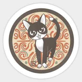 Cute black and white cat Sticker